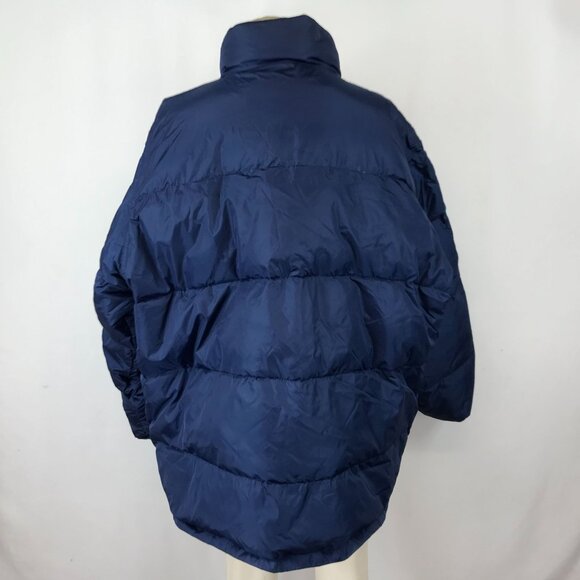 FILA SPORT ~ MENS XL ~ LARGE DOWN PUFFER JACKET COAT REVERSIBLE TAN BLUE - Picture 5 of 9
